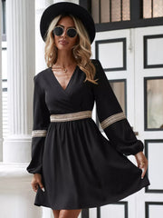 Surplice Balloon Sleeve Dress
