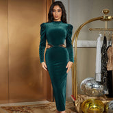 Aerilla Velvet Cutout Dress