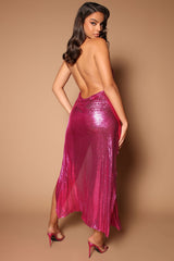 Kim chain Metal Maxi Dress-Backless