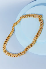 Cubic Zirconia Curb Chain Necklace