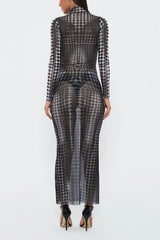 See -through Mesh High -waist Slim Elite Dress