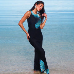 Mesh Backless Rope Sun Dress