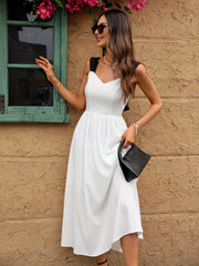 Sweetheart Neck Wide Strap Midi Dress