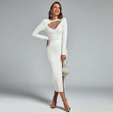 Hollow-out sleeved Pendant Dress