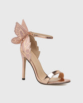 Catia Butterfly Wing Embroidery Strap Sandals In Gold