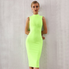 Sleeveless slim midi dress