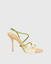 Yamilet 3D Flower Strap Sandals In Green