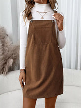 Corduroy Overall Mini Dress with Adjustable Straps