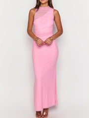 Ruched Sleeveless Bodycon Maxi Dress