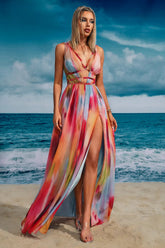 Elerna Strapless Slit Maxi Dress