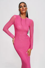 Alyia Crystal-Embellished Midi Dress