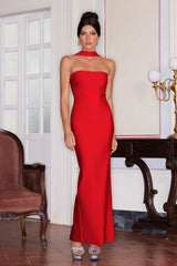 Allure Halter Backless Maxi Dress