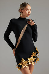 Garia Black Bandage Mini Dress