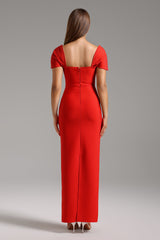 Allure Diamond Maxi Red Dress