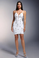 Nerila White Sequin White Party Dress
