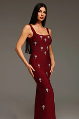 RENNA ELEGANT RED MAXI DRESS
