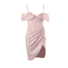 Egarika Off-shoulder Split Sling Dress