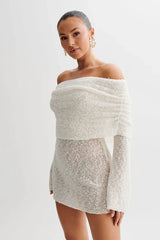 Allure Off Shoulder Mini Knitted Dress