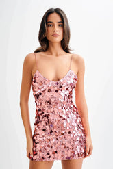 DARIKA SEQUIN MINI CANDY PINK DRESS