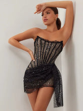 Lavela Sequin Corset Mini Dress