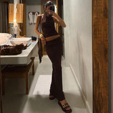 Sleeveless Vest Slim Fit Long Dress Suit