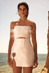 Alana Cutout Sequin White Mini Dress