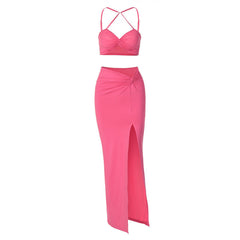 Fashion Sling Slim Slit Skirt Set