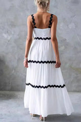 Tiered Maxi Dress with Scalloped Trim