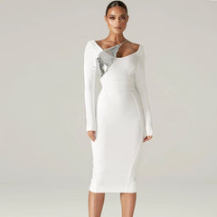 Elegant Sequin Long Sleeve Bandage Dress