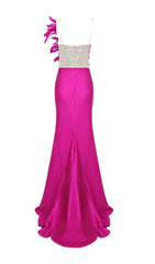 Alyia Feather Gown Pink Dress