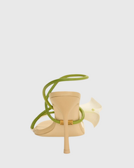 Yamilet 3D Flower Strap Sandals In Green