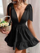 Tie Shoulder Tiered Mini Dress