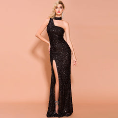 Alyia Split sequined banquet dress