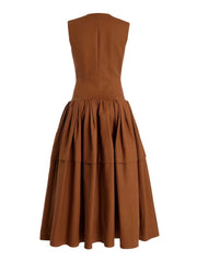 Zip Front Round Neck Sleeveless Dress