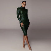 Long-sleeved sequin dress-Bride