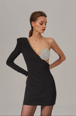 Elegant Designer Stone Mini Dress