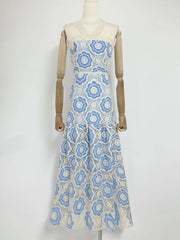 Lace Sleeveless Tiered Midi Dress