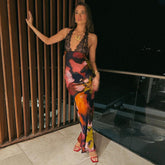 Gunna Backless Slim Print Dress