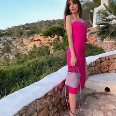 Seriya Night Party Slit Pink Dress