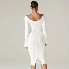 Elegant Sequin Long Sleeve Bandage Dress