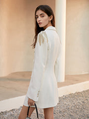 Double-Breasted Woolen Suit Dress