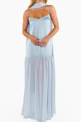 Adjustable Strap Maxi Cami Dress with Scarf