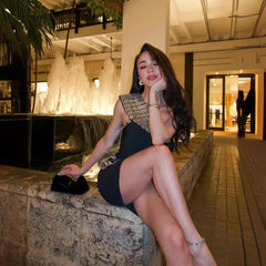 Alberna Black Bandage One-piece Dress