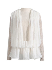 Ruffled Hem Lace Mini Dress