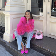 Eric Feather Decorated Suit Jacket