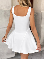 Square Neck Sleeveless A-Line Mini Dress