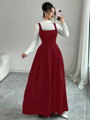Square Neck Sleeveless Maxi Tank Dress