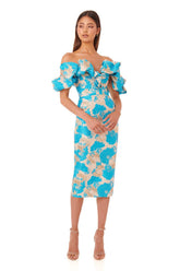 Jacquard V-neck Wedding Strapless Dress