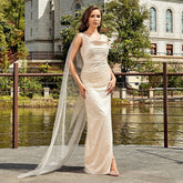 Savya Mesh Sleeveless Sequined Dress