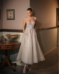 Halter Spray Silver Shiny Party Dress